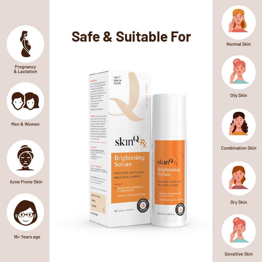 Brightening Serum 30ml for Glowing Skin : Clears Pigmentation & Dark Circles